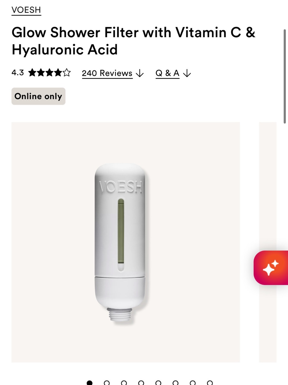 VOESH White Glow Shower Filter with Vitamin C & Hyaluronic Acid